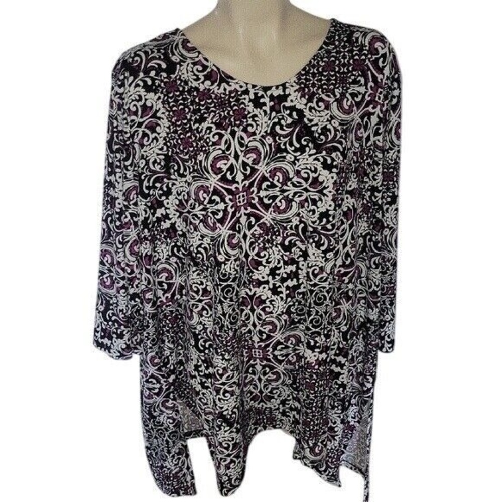 ANYWHERE BY CATHERINE'S  Asymmetrical Long Sleeve Tunic Plus Size 2X career comf